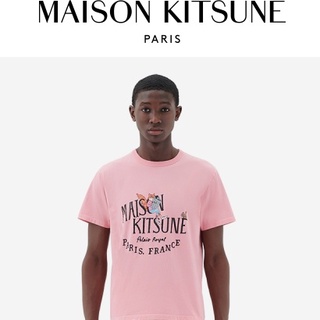 Maison Kitsuné เสื้อยืดลําลอง ผ้าฝ้าย แขนสั้น พิมพ์ลายสุนัขจิ้งจอก แฟชั่นฤดูใบไม้ผลิ และฤดูร้อน สําหรับผู้ชาย