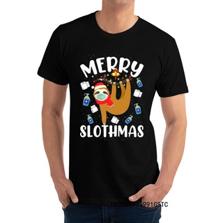 [S-5XL] เสื้อยืดลําลอง ผ้าฝ้าย แขนสั้น พิมพ์ลาย Merry Slothmas Christmas แฟชั่นฤดูร้อน ฤดูใบไม้ร่วง สําหรับผู้ชาย