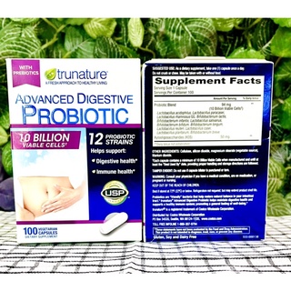 โปรไบโอติก Trunature Advanced Digestive Probiotic 10 Billion ขนาด100เม็ด