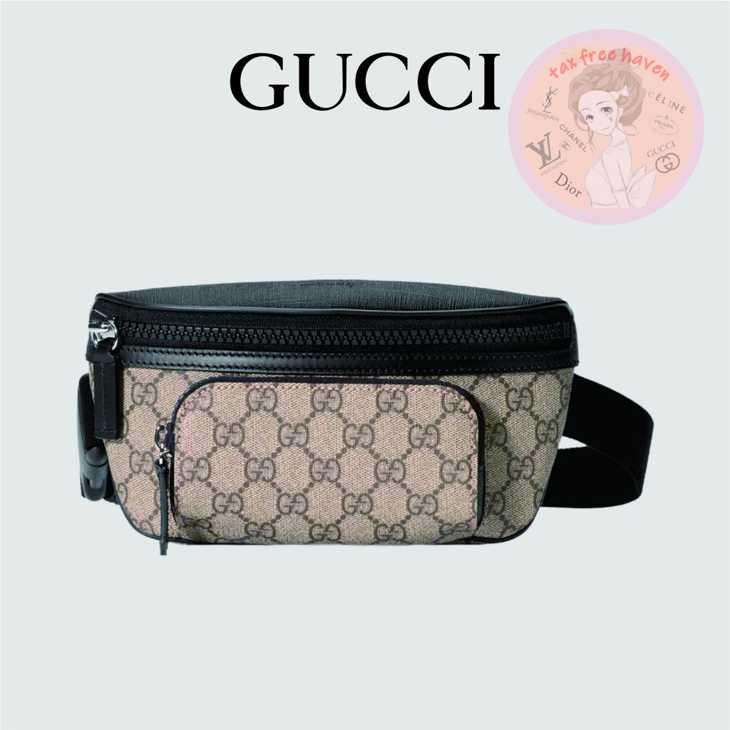 Shopee ถูกที่สุด 🔥100% ของแท้ 🎁 Brand New Gucci GG Supreme Canvas Waist Bag