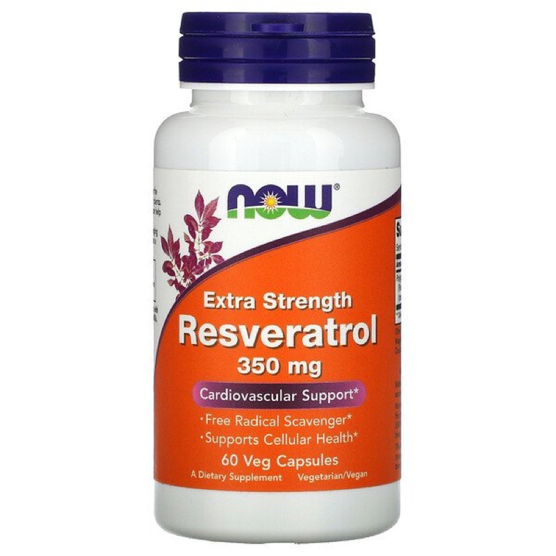 NEW 🛫พรีออเดอร์🇺🇸Now Foods, Extra Strength Resveratrol, 350 mg, 60 Veg Capsules