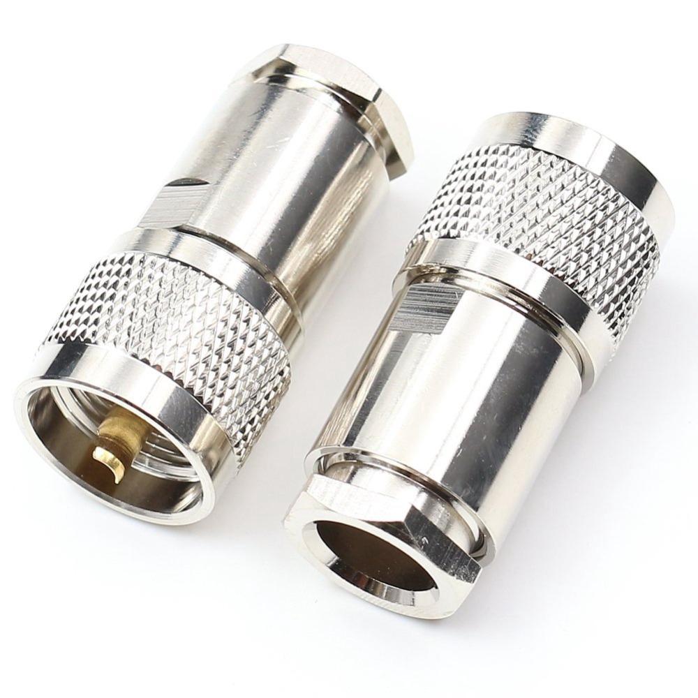 2PCS UHF ชาย Clamp Solder PL259 SL16 M สําหรับ RG58 RG142 RG223 RG400 LMR195 RG5 RG6 LMR300 RG304 LM