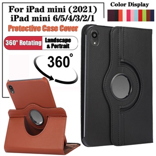 เคส ลายแฟชั่น 360 สําหรับ iPad mini 6 (2021) 8.3 นิ้ว A2568 iPad 6th 5th iPad mini 5 4 3 2 1 7.9 นิ้ว° เคสแท็บเล็ตหนัง กันกระแทก แบบหมุนได้