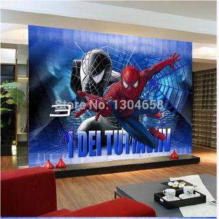 วอลเปเปอร์ติดผนังห้องนอนเด็กลายการ์ตูน 3D animation Spiderman