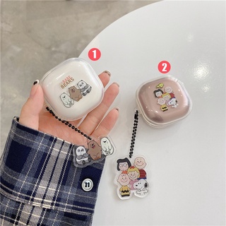 【BARE Bears】เคสหูฟัง TPU นิ่ม แบบใส ป้องกัน กันกระแทก พร้อมจี้ สําหรับ Samsung Galaxy Buds2 Pro Live