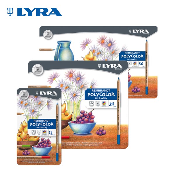 ดินสอสีไม้โพลีคัลเลอร์กล่องเหล็ก เกรดอาร์ติส (LYRA Rembrandt Polycolor)