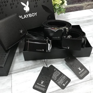 💕 Best Item!! เอาใจคุณผู้ชายกับ PLAYBOY LEATHER BELT &amp; WALLET VALUE PACK Limited Edition จาก Playboy 💕🍭