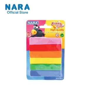 [ 12 ชิ้น ราคาพิเศษ ] NARA Modelling Clay ดินน้ำมันไร้สารพิษ 6 สี (ขนาด 60 กรัม)