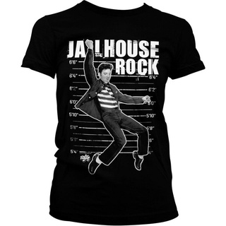 เสื้อผ้าผชเสื้อยืด ลาย Elvis Presley Jailhouse RockS-5XL