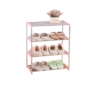 <YHshop>ชั้นวางรองเท้า4ชั้น ชั้นเก็บรองเท้า ชั้นวางรองเท้าสแตนเลส Shoe Rack ที่วางรองเท้า