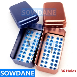 36 Holes Dental Bur Disinfection Case Holder Burs Block Blocks Dentist Sterilization Container Box