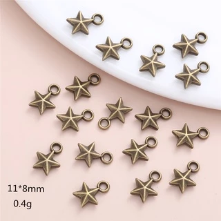 จี้สร้อยคอ รูปดาวน้อยน่ารัก สไตล์วินเทจ สําหรับทําเครื่องประดับ DIY 50 ชิ้น ต่อชุด