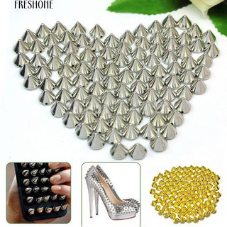 Fresone 100 ชิ้น 10mm สตั๊ด Round Spike Rivet หัตถกรรมกระเป๋าหนัง Craft DIY