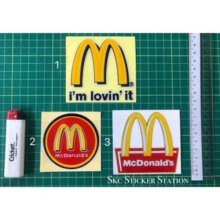 สติกเกอร์สะท้อนแสง ลาย mcd McDonalds lovin it สําหรับติดตกแต่ง