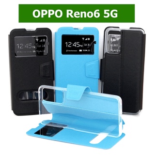 เคส OPPO Reno6 5G - เคสฝาพับออปโป้ โชว์เบอร์ วางตั้งได้