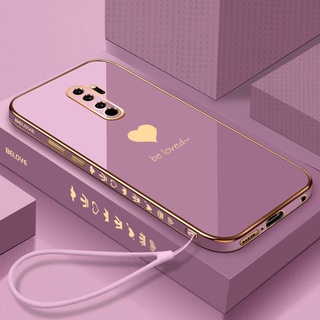 เคสซิลิโคนนิ่ม ทรงสี่เหลี่ยม ลายหัวใจ หรูหรา สําหรับ xiaomi redmi note8T note9 note9pro note9s note10 note10pro note8 note 8Pro