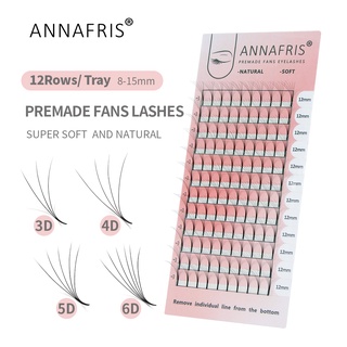 Annafris ขนตาปลอม ขนมิงค์เทียม 3d 4d 5d 6d ยาว D สไตล์รัสเซีย