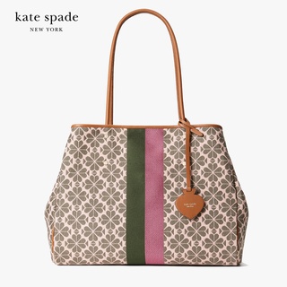 KATE SPADE NEW YORK SPADE FLOWER JACQUARD EVERYTHING STRIPE LARGE TOTE PXRUB272 กระเป๋าสะพาย