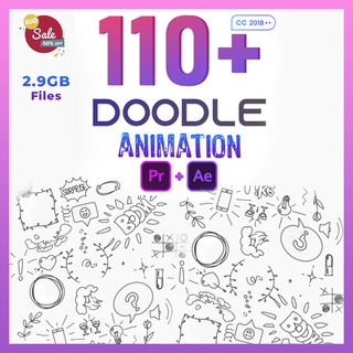110 Sets Animated Doodles Pack Template Bundle Collection Free Updates | Premiere Pro & After Effects