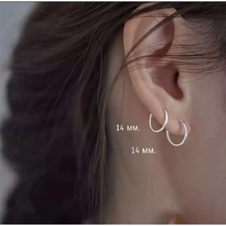🇹🇭ร้านไทย🇹🇭 ( SV02 ) ต่างหูห่วง (Silver925) เงินแท้ 925 ไม่แพ้ วัดวงใน หนา 1.2 mm (ราคาต่อ1คู่)