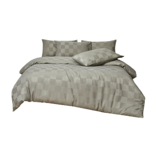 ibed ชุดผ้าปูที่นอนครบเซ็ท Softex Satin (ลายตาราง) Mosstone 3.5 ฟุต,5 ฟุต,6 ฟุต - CHECKERD COLLECTION