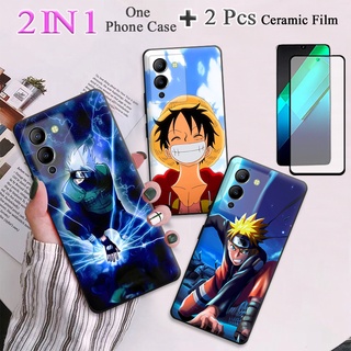 2 IN 1 เคสโทรศัพท์มือถือ ซิลิโคน พร้อมกระจกนิรภัยโค้ง ป้องกันหน้าจอ เซรามิค สําหรับ Infinix Note 12 G96