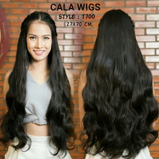 แฮร์พีชcalawigsราคาส่ง รหัสT700กว้าง27CM ยาว70CM ชิ้นหนาพิเศษไหมด้านเหมือนผมจริง แฮร์พีชลอนปลายยาว
