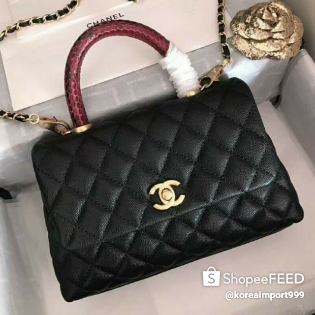 Chanel Coco Black Handbag Caviar Bag Shopee Thailand
