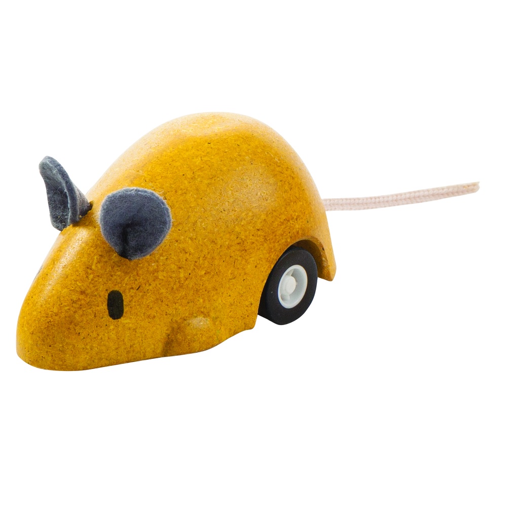 PlanToys ของเล่นไม้ 1647 Moving Mouse - Yellow หนูวิ่ง - สีเหลือง เสริมพัฒนาการ สำหรับเด็กอายุ 3 ปี ขึ้นไป