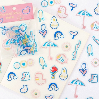 45 Pieces of Spring Series PET Cartoon Cute Stickers Transparent Stickers