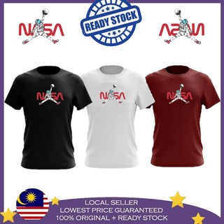 เสื้อยืด ผ้าฝ้าย 100% พิมพ์ลาย NASA x JORDAN BAJU UNISEX