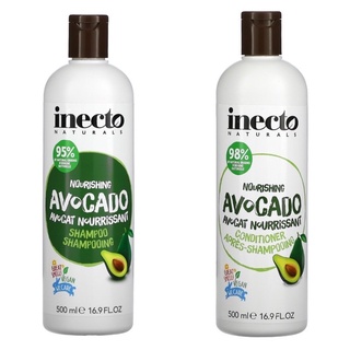 บำรุงผมInecto nourishing avocado shampoo and conditiner แชมพู ครีมนวดผมสูตรผสมอะโวคาโด บำรุงผม ผมแห้ง ผมเสีย  จากอังกฤษ