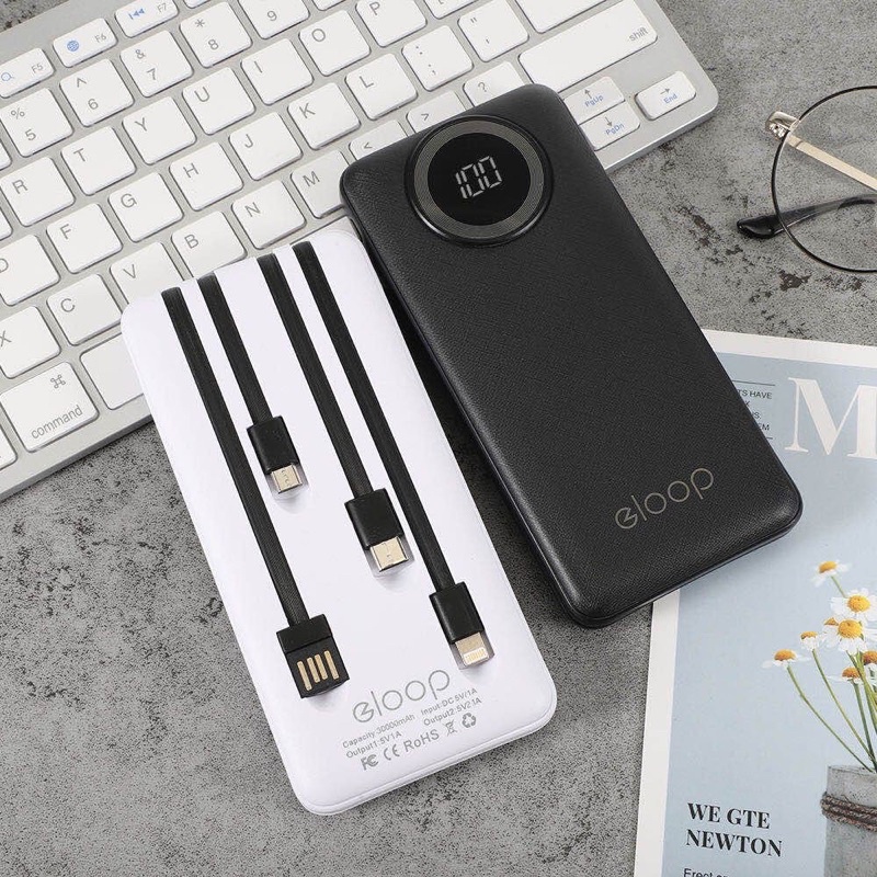 E30 แบตสำรอง 3000mAh Power Bank บางเบา เพาเวอร์แบงค์ แถมซองกันน้ำกับสายชาร์จ