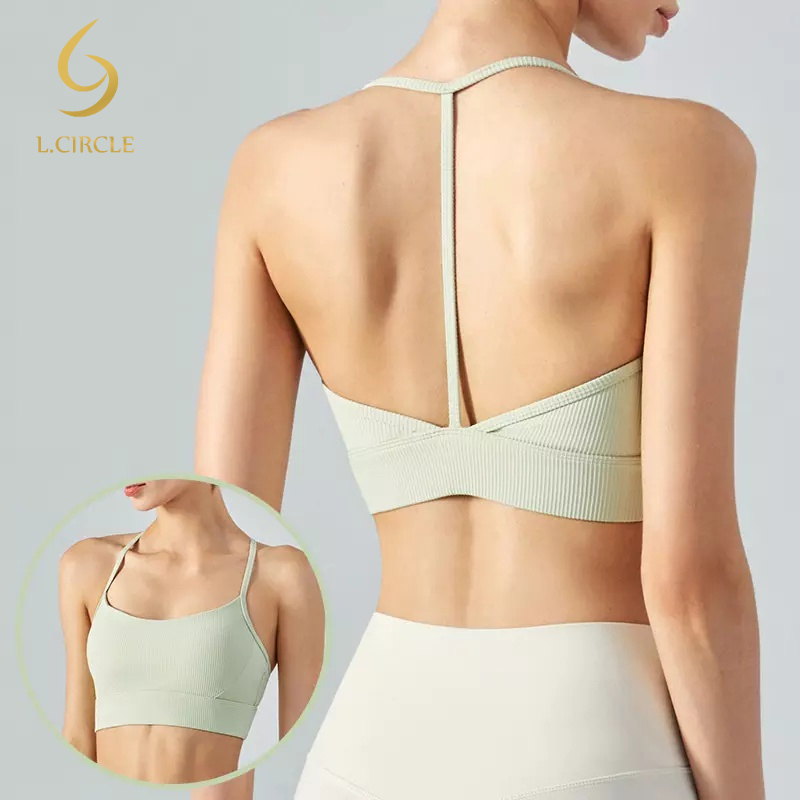L.CIRCLENew Nylon T-Back Sports Yoga Bra
