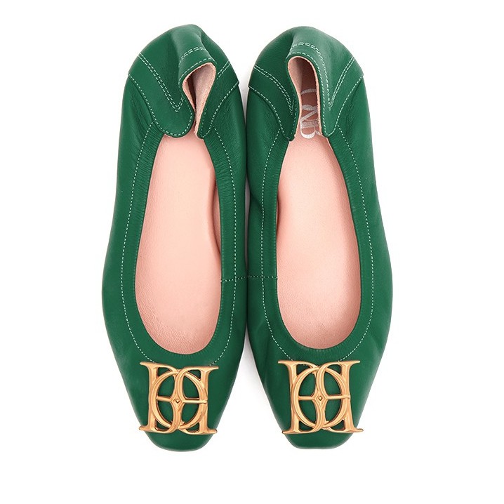 O&B รองเท้าหนังแกะ รุ่น AUDREY CREST IN GREEN TREASURE-11087CS32182F_F9GNXX