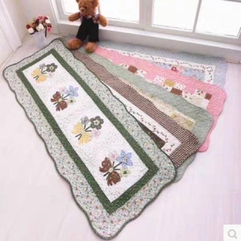 พรมเช็ดเท้า ผ้าเช็ดเท้าผ้าฝ้าย วินเทจ ขนาด50x135 cm เบาะรองนั่ง ผ้าปูโซฟาเก้าอี้ไม้ พรมตกแต่งบ้าน พรมอเนกประสงค์