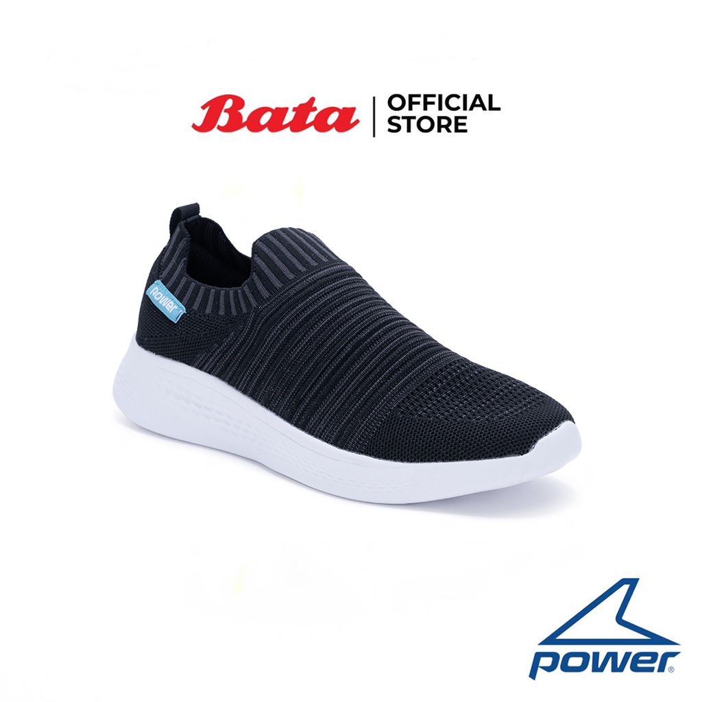 Bata บาจา ยี่ห้อ Power รองเท้าผ้ใบแบบสวม มีเทคโนโลยี Memory Foam ใส่ออกกำลังกายกีฬาเดินทางไกล สำหรับผู้หญิง รุ่น Breeze Amuse สีดำ 5186011