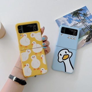 เคสโทรศัพท์มือถือ แบบบางพิเศษ ลายการ์ตูนเป็ด สําหรับ Samsung Z Filp 4 3