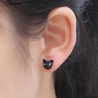 แฟชั่นของผู้หญิงการออกแบบที่น่ารักแมวหัว Ear Studs Earrings Piercing Charm เครื่องประดับ