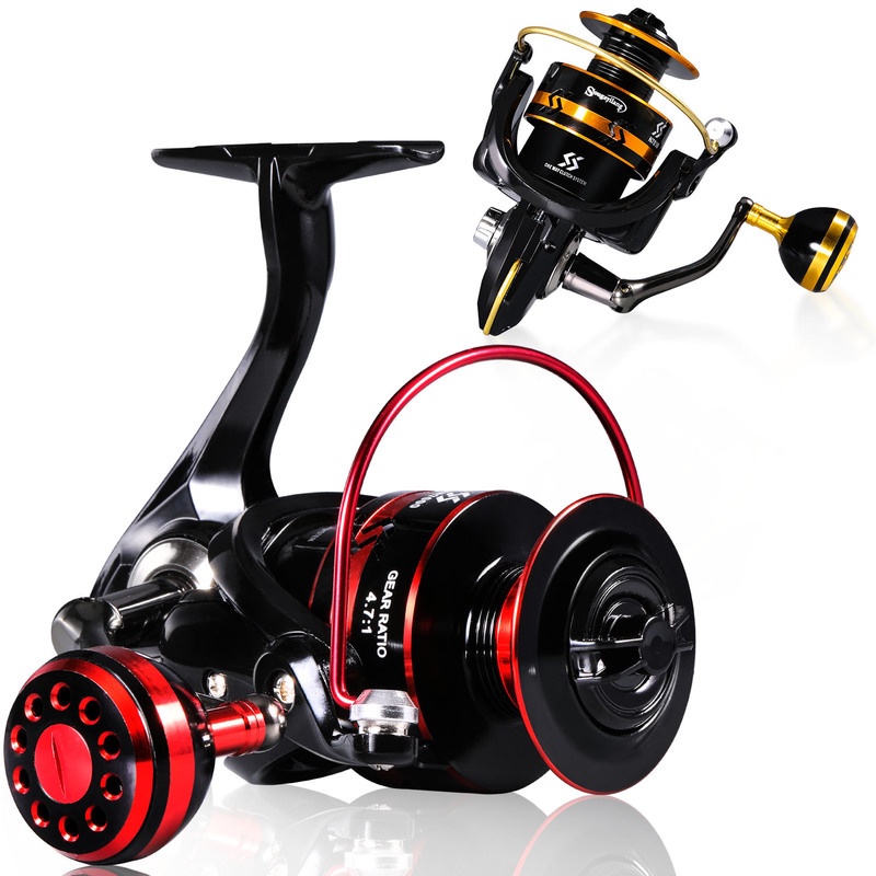 Sougayilang Spinning Reel อะลูมิเนียม Spool Spherical Handle 12 + 1BB รอกตกปลาน้ำจืดน้ำเค็มความเร็วสูง