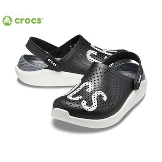 หิ้วนอกOutlet!! CROCS รุ่น LiteRide Logo Mania Clog สีดำเท่ห์ๆ นิ่ม เบาสบาย สวมใส่ได้ทุกโอกาส