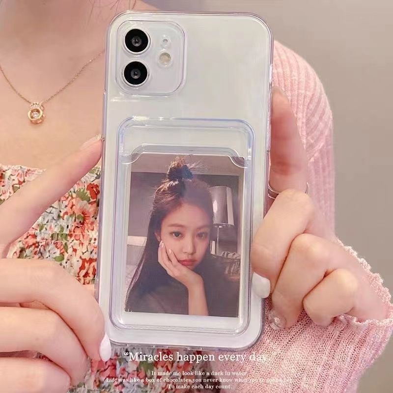 เคสใสใส่บัตร ขอบกันกระแทก Card Slot เคส realme ใส่รูปได้ เคสซิลิโคน TPU