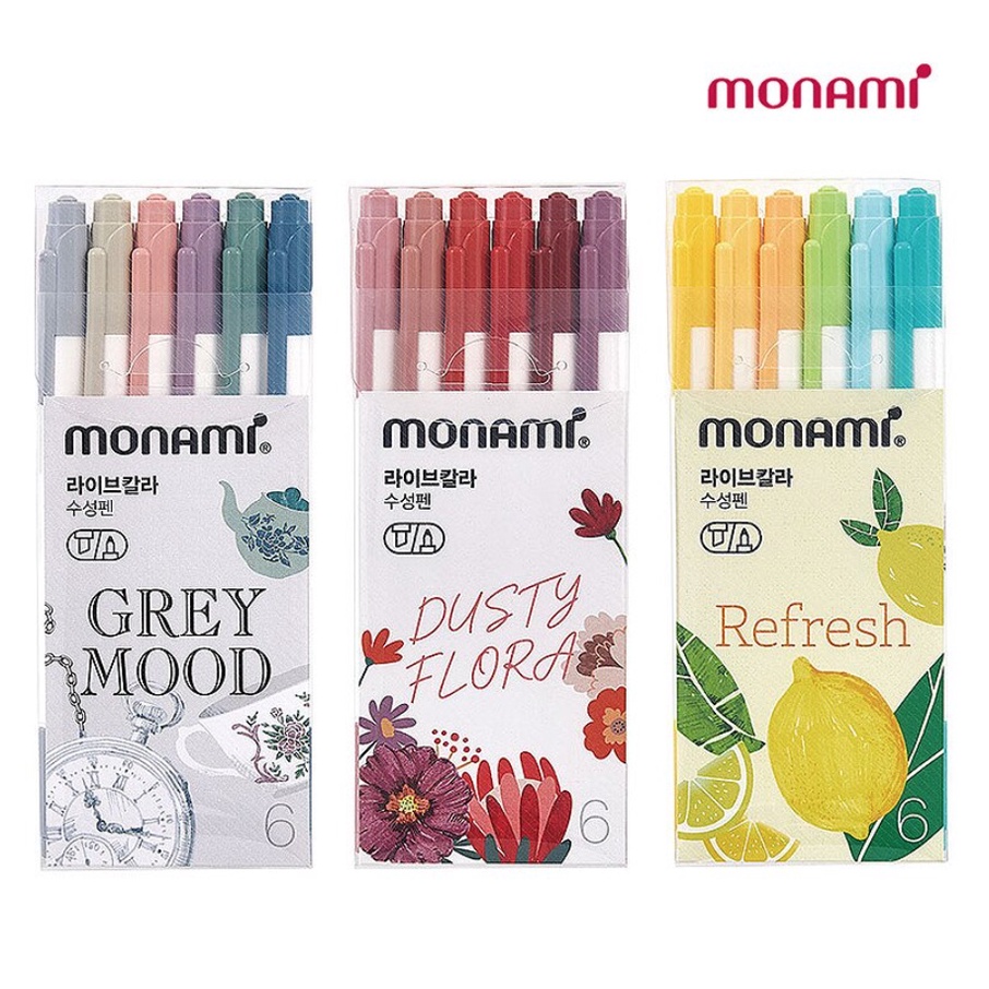 Monami ปากกาสีน้ำ Live Color ชุด 6 สี