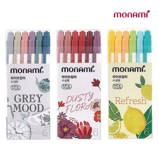 Monami ปากกาสีน้ำ Live Color ชุด 6 สี