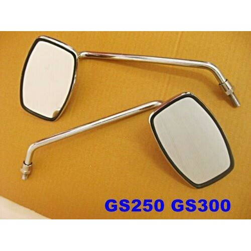 SIDE MIRROR SET Fit For SUZUKI GS250 GS 250 GS300 GS 300 GS400 GS450 // กระจกมองข้าง เหล็กชุบโครม