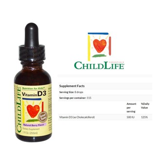 Childlife, Vitamin D3, Natural Berry Flavor, 1 Fl oz.