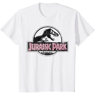 Tee เสื้อเด็กหญิง เสื้อยืด ผ้าฝ้าย พิมพ์ลายกราฟฟิค Jurassic Park Distressed สีชมพู สําหรับผู้ชาย