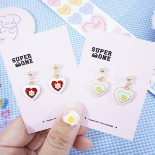 💕SUPER1💕ต่างหูเกาหลี mini Heart