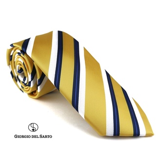 Giorgio Del Sarto Necktie Yellow with Stripe เนคไทลายริ้วสีเหลือง