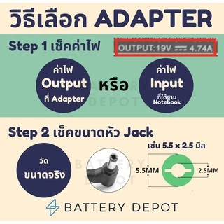 Acer Adapter ของแท้ 19V/3.42A 65W หัวขนาด 5.5*1.7mm สายชาร์จ เอเซอร์ อะแดปเตอร์, สายชาร์จ Acer